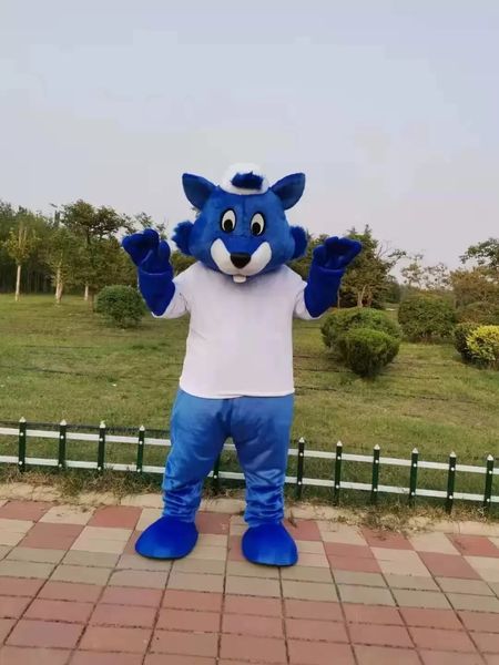 Traje de mascote de esquilo azul de Halloween roupas de desenho animado de alta qualidade, tamanho dos adultos, tamanho de natal Carnival Party Festa ao ar livre