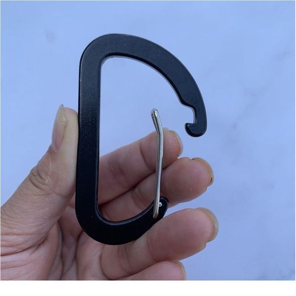 

1pcs durable 12kn d carabiner key aluminum wire gate spring clip locking backpack hammock camping hiking climbing e jllhhi