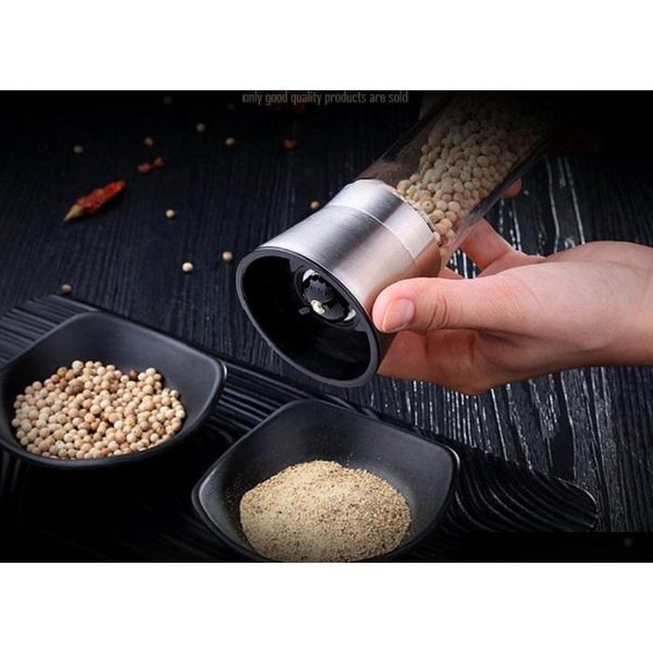 

salt pepper mill grinder stainless steel seasoning bottle grinder glass kitchen accessaries tool pre jlllwc bdesybag