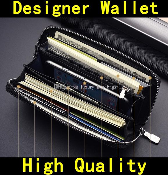 

come with box designer wallet luxury mens designer brand women wallets genuine leather zipper handbags purses 60015 60017