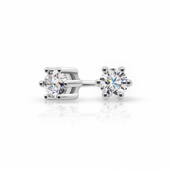 

aiyanishi total 0.2ct 3mm round cut ef vvs1 moissanite 925 silver earrings diamond test passed fashion love token christmas gift, Golden;silver