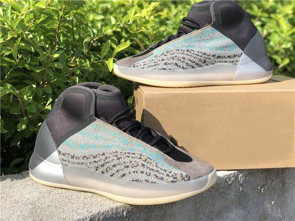

2020 release authentic qntm teal blue 3m reflective kanye west mens basketball shoes sneakers sports with original box us 4-12.5