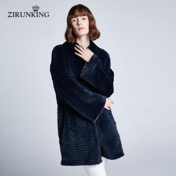 

zirunking new women real rex fur coats plus size reversible real fur coat for woman female winter jacket overcoat zc19421, Black