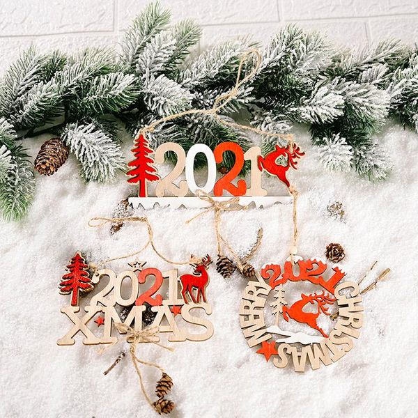 

1pcs letter 2021 xmas christmas tree decoration new year door wooden hanging sign for christmas party home decoration ornament