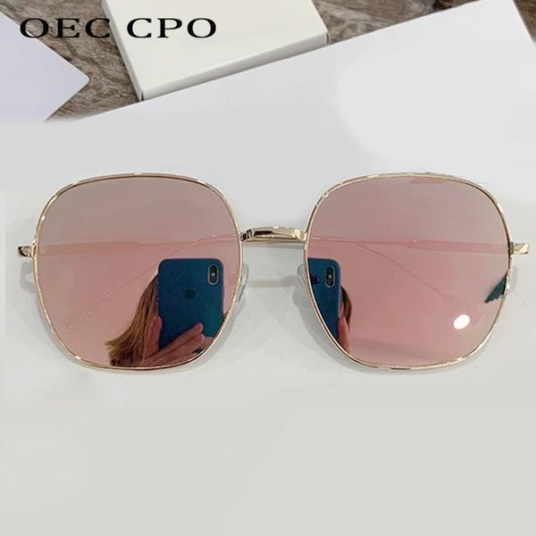 

sunglasses oec cpo vintage square women fashion pink mirror sun glasses female steampunk metal frame retro brand eyewear uv400, White;black