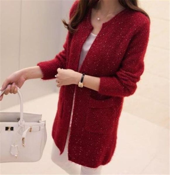 

women's knits & tees knit long sleeve crochet jacket women's winter sweater women sweaters womens coats1, White