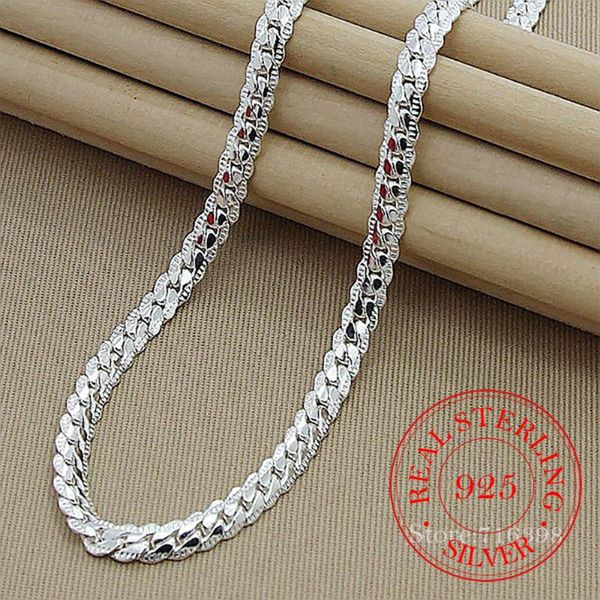 

chains wholesale price 6mm full sideways necklace for women men 925 sterling silver jewelry snake chain necklaces