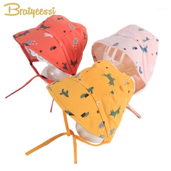 

caps & hats cute cartoon baby beanie autumn spring hat for boys adjustable cotton girl cap infant bonnet toddler 4-16m1, Yellow