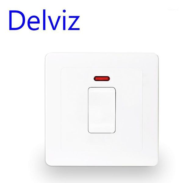 

smart home control delviz uk standard wall switch 20a, model 86 white double break panel, high power switch, air conditioner1