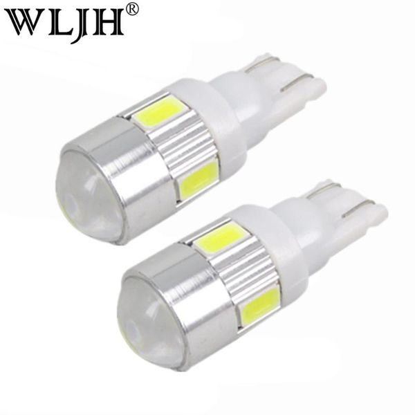 

wljh 2x high power bright white led car light source 168 194 2825 w5w t10 led parking lights lamp bulbs 12v with projector lens