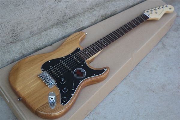 

flyoung st electric guitar elm body log color single double pickup black guard