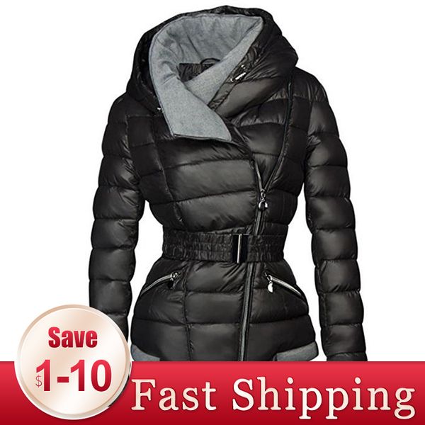 

2020 new female coat thickening cotton jacket womens black faux fur outwear parkas for women winter