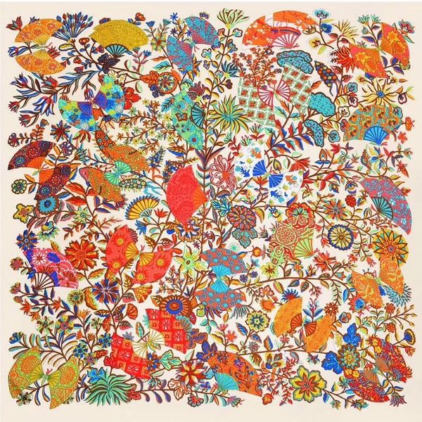 

new woman fashion silk scarf flowers pattern printing 130 square scarf decoration headdress gift headscarf shawl, Blue;gray