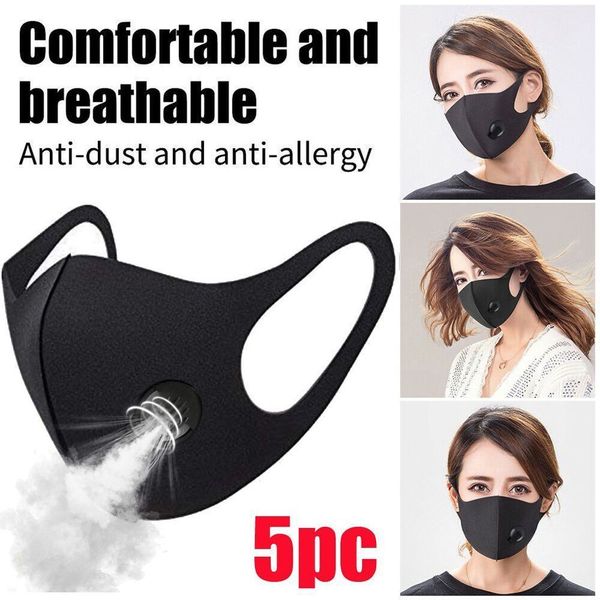 

purifying 5pc anti smoke dust air pm2.5 face mask carbon filter multi layer