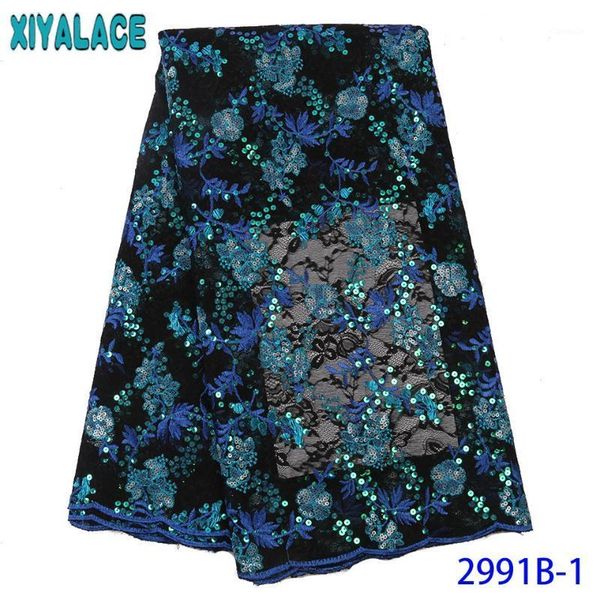 

ribbon african french lace fabric 2021 lace,double net with sequins, organza for women ks2991b-11, Pink;blue