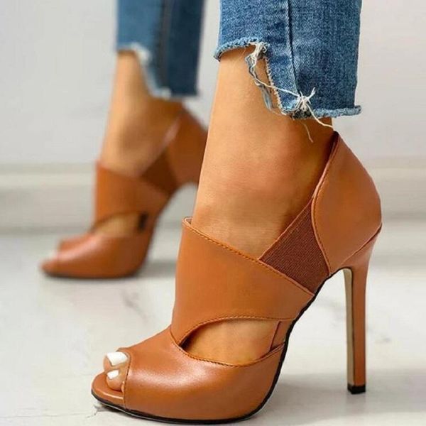 

summer high heels women sandals peep toe stiletto ladies office pumps platform hollow out party shoes sandalias mujer, Black