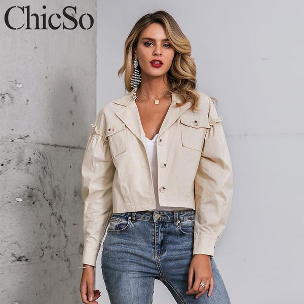 

missychilli long sleeve apricot ruffle short coat women streetwear casual button jacket autumn winter soft female vintage jacket, White;black