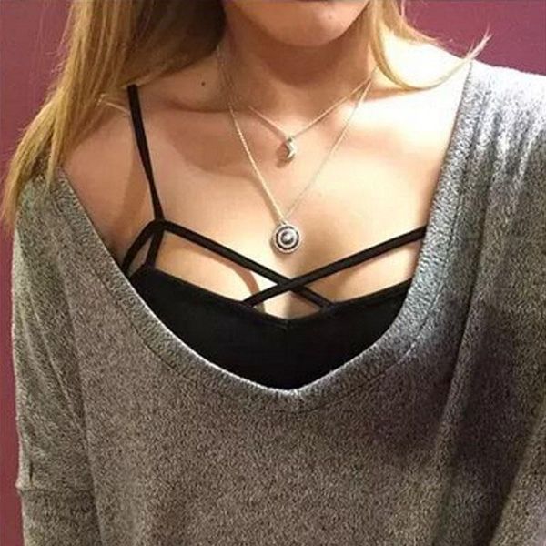 

new women cut out white bra bustier crop bralette strappy crochet cropped blusas bandage halter tank z1