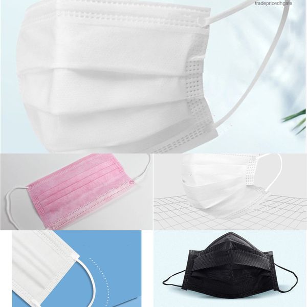 

stock 3 woven earloop non layer 87u1 disposable activated carbon protective party mask dust fa kn 95 level masks shipping black black/whit