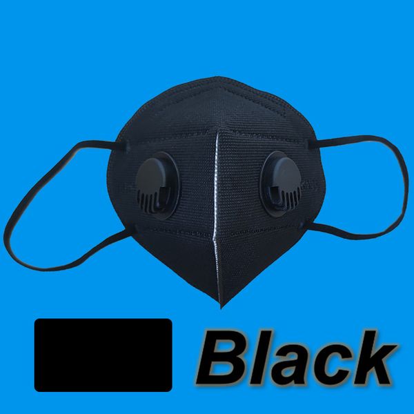 

95 2 valve mask dhl kn face mask with double breathevalve respirators black gray white blue pink yellow mask