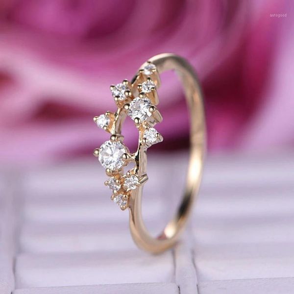 

wedding rings fashion copper branch crystal for women silver color zircon weave bridal glamour jewelry gifts bijoux1, Slivery;golden