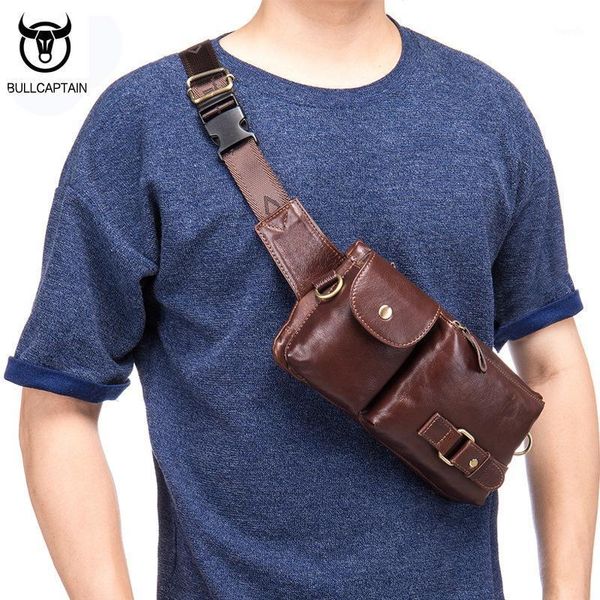 

waist bags bullcaptain real leather packs fanny pack belt bag phone pouch travel male small pouc1