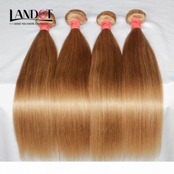 

honey blonde brazilian human hair weave bundles color 27# peruvian malaysian indian eurasian russian silky straight remy hair extensions, Black