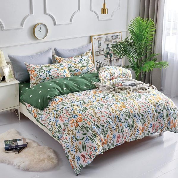

2021new floral style comforter bedding set 3/4pcs bedclothes sets bed linings duvet cover bed sheet pillowcases