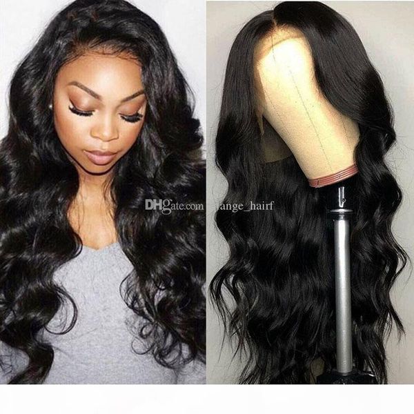 

full lace front human hair wigs for black women brazilian remy body wave lace front human wigs with frontal baby hairline, Black;brown