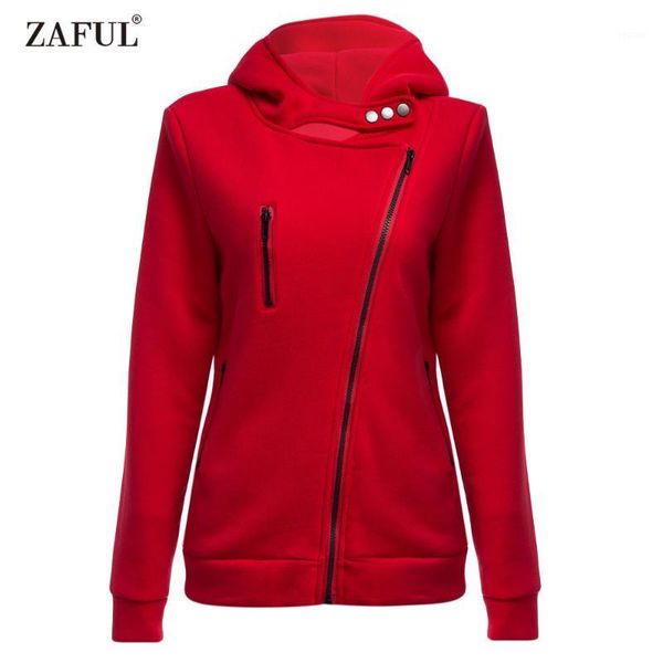 

wholesale- zaful spring casual hoodies 6 solid colors turn-down collar long sleeves zipper pockets sweatshirts feminino pullovers1, Black