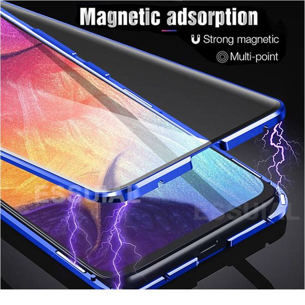 

360 magnetic adsorption metal case for samsung galaxy s20 fe a51 a71 a50 a70 a50s a10 a30 a40 a31 m31 double-sid bbyvuz