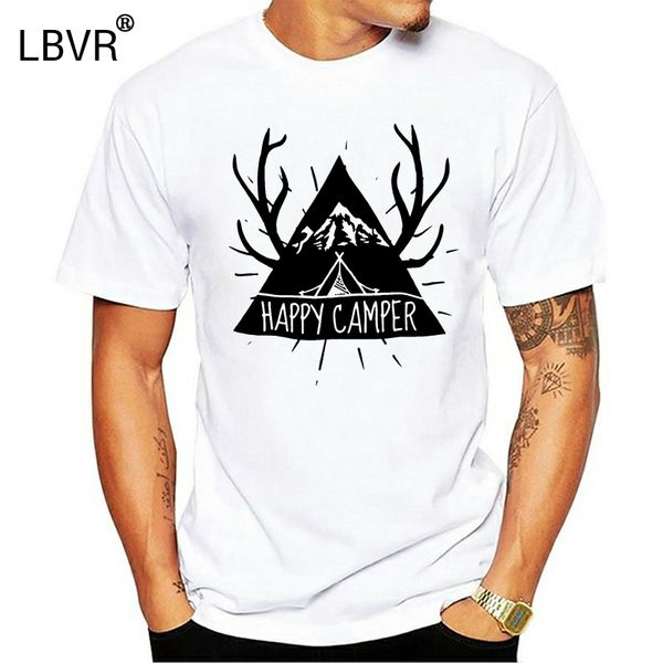 

happy campering mens white t-shirt sport hooded sweatshirt hoodie