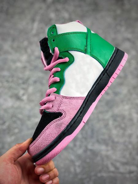 

new sb invert celtics men women dunk high skateboard shoes strawberry purple pink green dunks mens trainers athletic sports sneakers, White;red