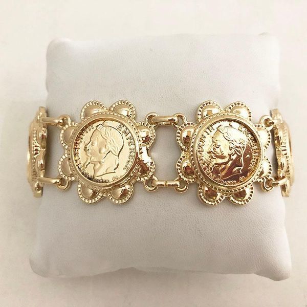 

bangle golden algerian alloy flower bracelet napolÃ©on figure bracelet1, Black
