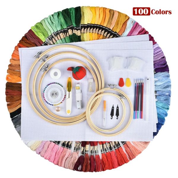 

новые 100 цветов магических patterns панч игла kit ремесло вышивка pen set нитка для шитья вязания diy швейных инструментов резьбонарезных, Black