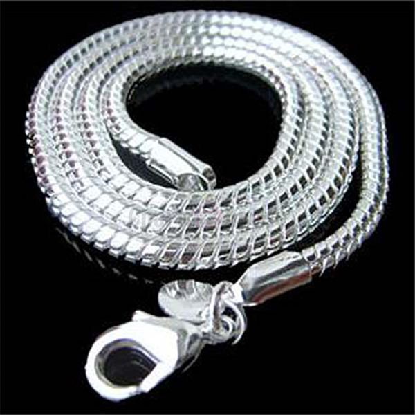 

chains men jewelry 20/24 inch 4mm snake necklace for man silver 925 collier men's links chain long necklaces xmas gifts