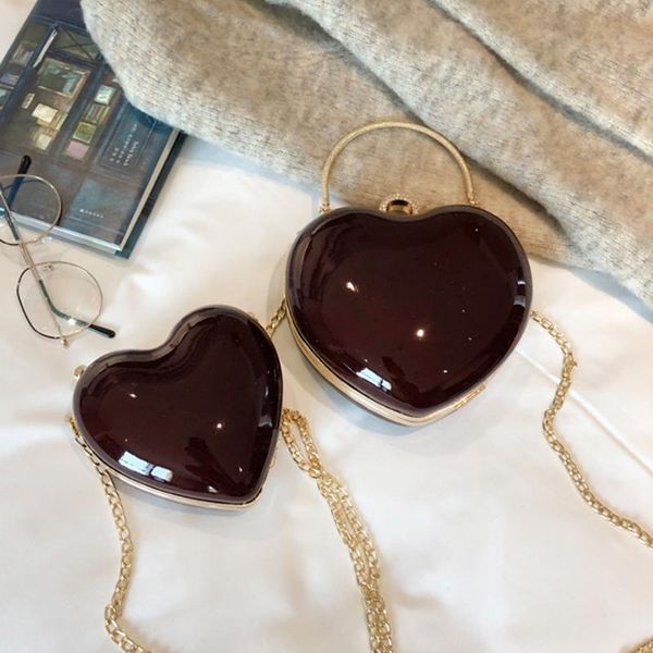 

новые женщины wine red heart shaped алмазы сумка металл цепи crossbody сумка mini evening clutch сумки для партии свадьбы
