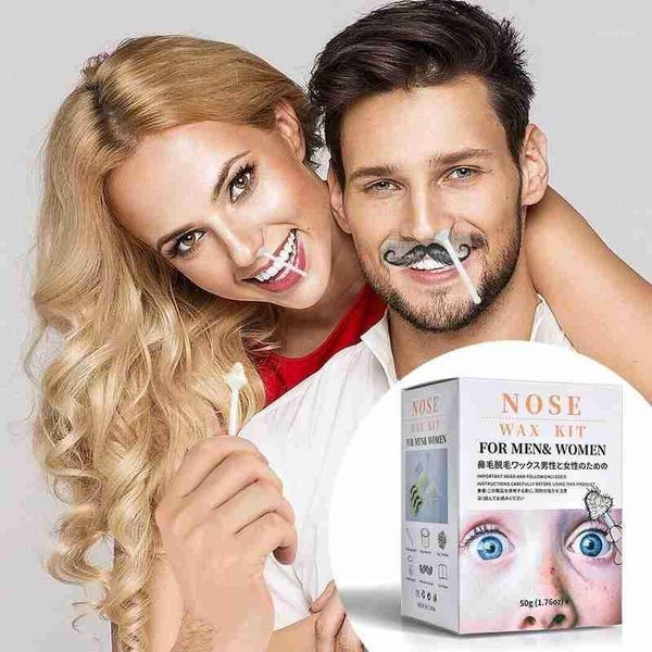 

portable hair removal nose wax kit for men painless nasal hair removal wax cleaning kit cosmetic tool1