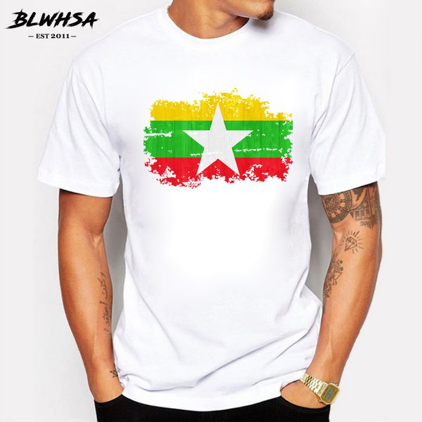 

sport blwhsa myanmar mens t shirts fashion nations cotton t-shirt meeting brand clothing tee myanmar nostalgic style country flag