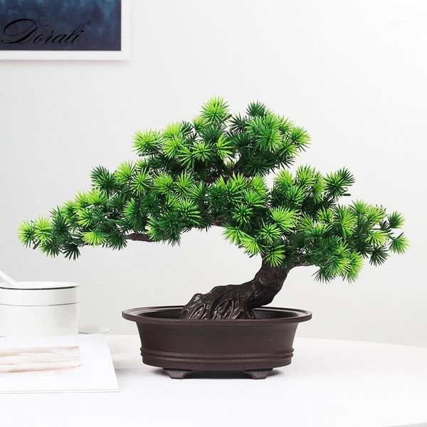 

decorative flowers & wreaths simulation bonsai ornaments fake tree potted large welcoming pine plastic plant indoor decoration1