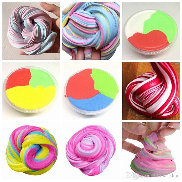 

colorful fluffy mud diy cotton slime clay scented cotton mud stress relief toy kids educational toys party favor 60ml