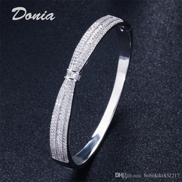 

donia jewelry two color electroplate exaggerated micro inlay zircon animal adjustable bracelet personalized geometric design gift, Black