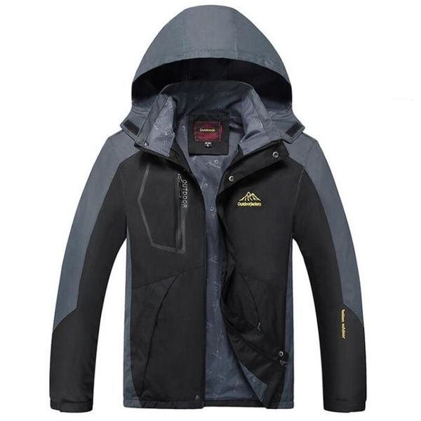 

autumn jacket men windproof windbreaker coats outdoor waterproof jackets thermal outerwear parka hiking trekking sports clothing, Blue;black