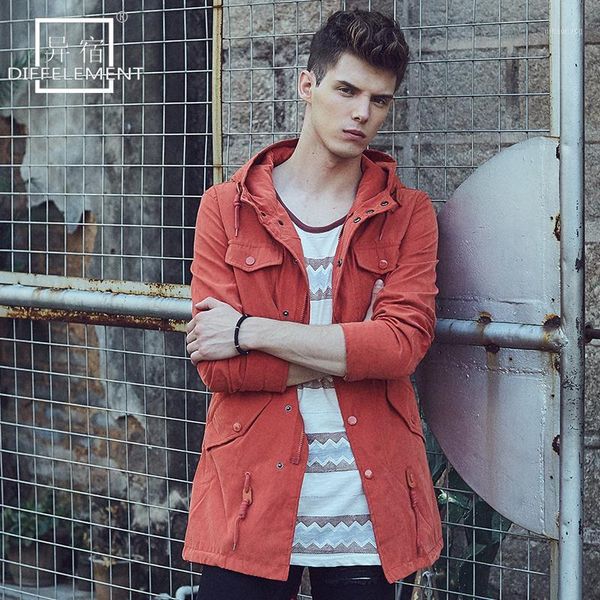 

diffelement spring and autumn thin windbreaker men's brand clothing boutique windbreaker men's clothing long jacket leisure1, Tan;black