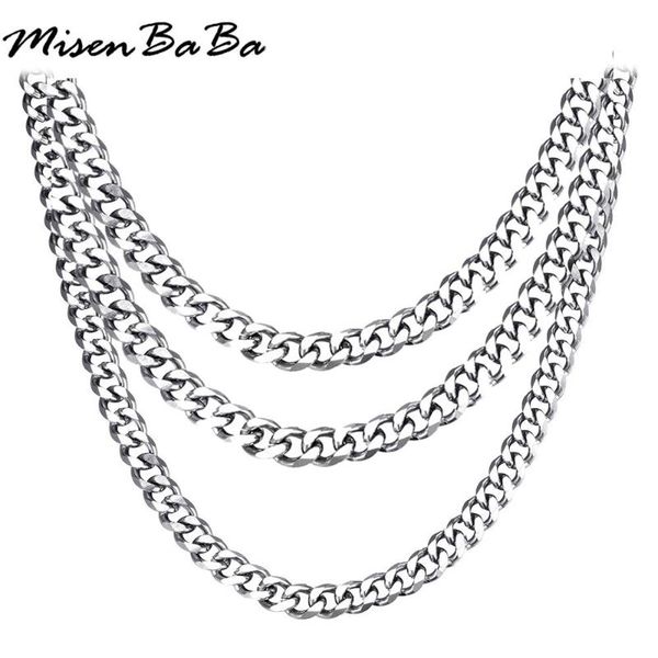 

45cm/50cm/55cm/60cm/70cm punk stainless steel chunky cuba link chains necklaces for woman men charm jewelry wholesale, Silver