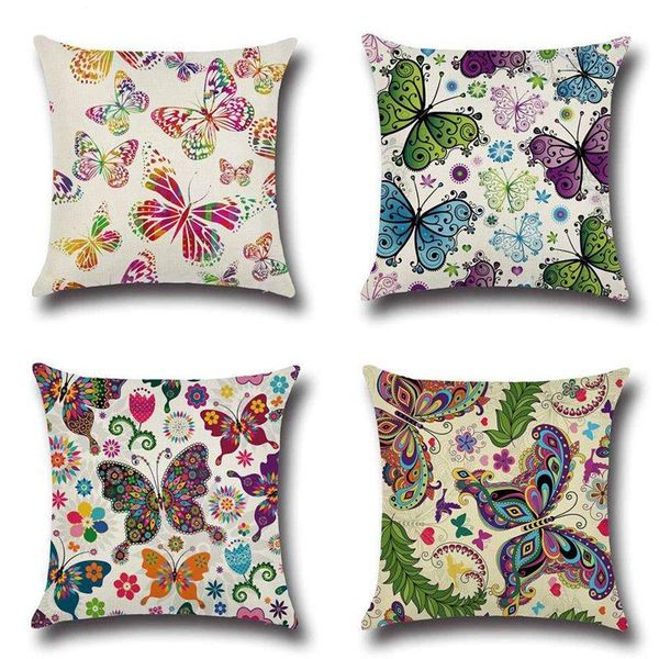 

45 * 45cm lovely butterfly sofa chair pillow case animal flower cushion cover home decoration soft pillow case