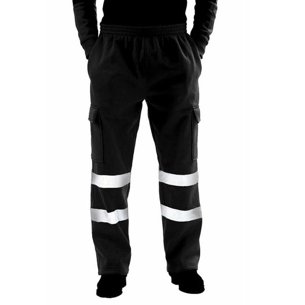 

new sport pants men running pants with pockets training and joggings men reflective stickers fitness for, Black