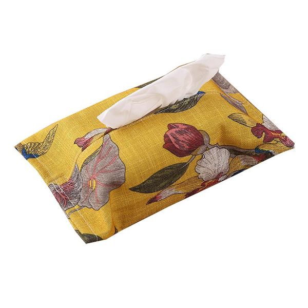 

cotton linen tissue box cover flower birds napkin holder facial tissue paper case decorative boxes holder for table