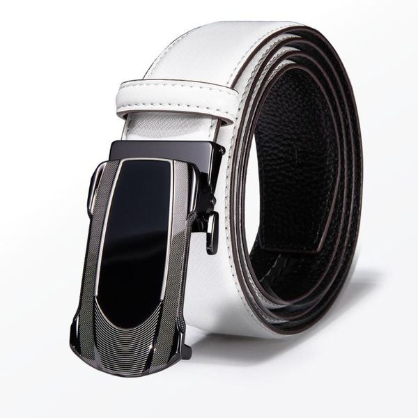 

130cm white leather belt male designer black automatic buckle cowhide leather men belt luxury belts for men barry.wang gp-0078, Black;brown