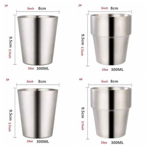 

300ml 10oz stainless steel tumbler double wall layer coffee mug wine glasses beer large capacity sport water cup customizable dbc vf1499